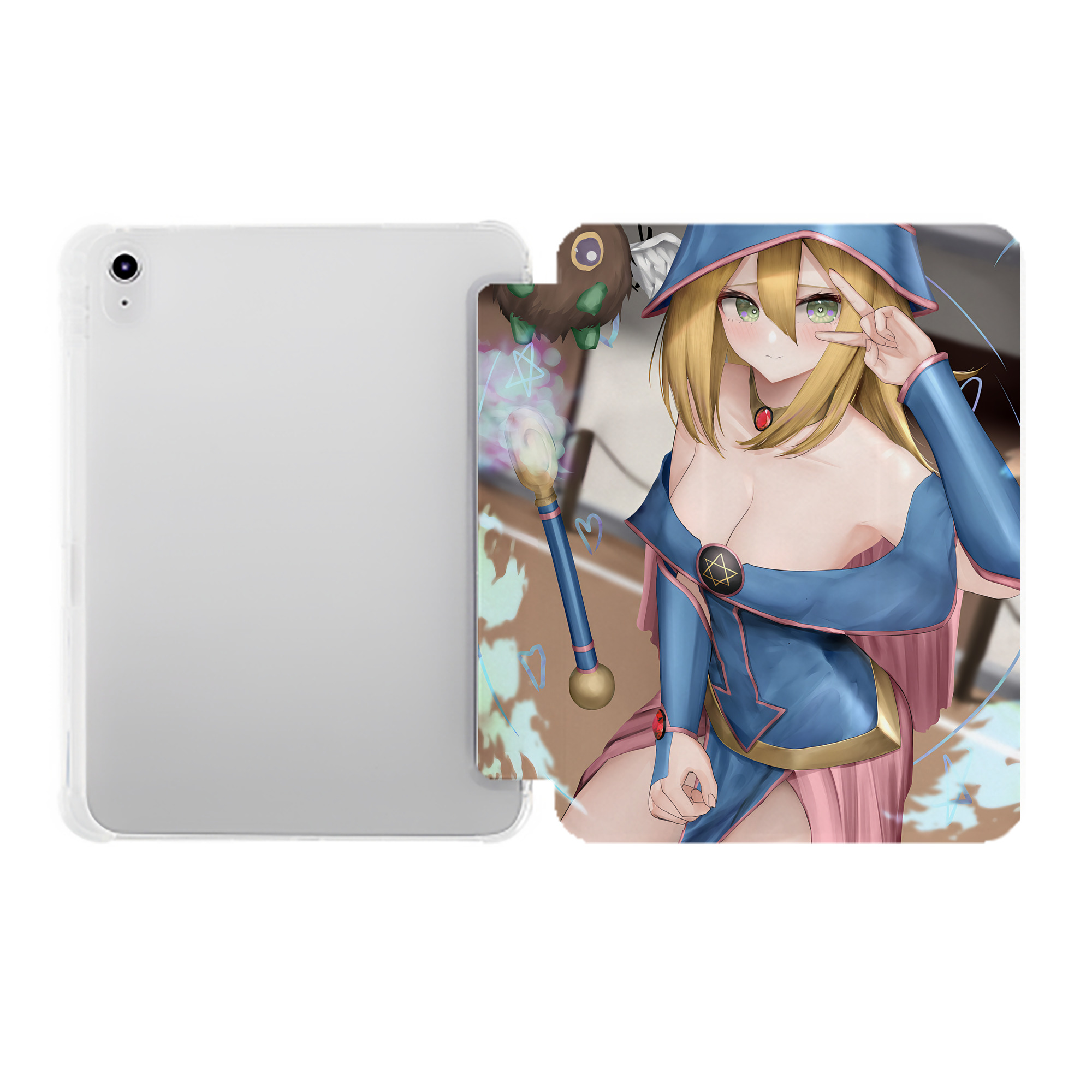 （画像用） 遊☆戯☆王 Yu-Gi-Oh! IPad ケース ペン収納付き 三つ折りスタンド PUレザー×シリコン 対応機種9.5/10.5/10.9インチ
